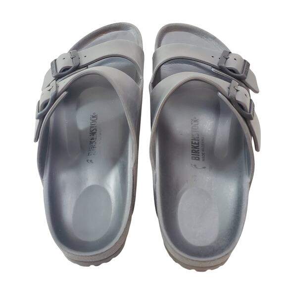 Birkenstock Arizona Sandals EU 41 Double Strap Rubber Gray Slip-On Unisex 8M 10W - Picture 3 of 9
